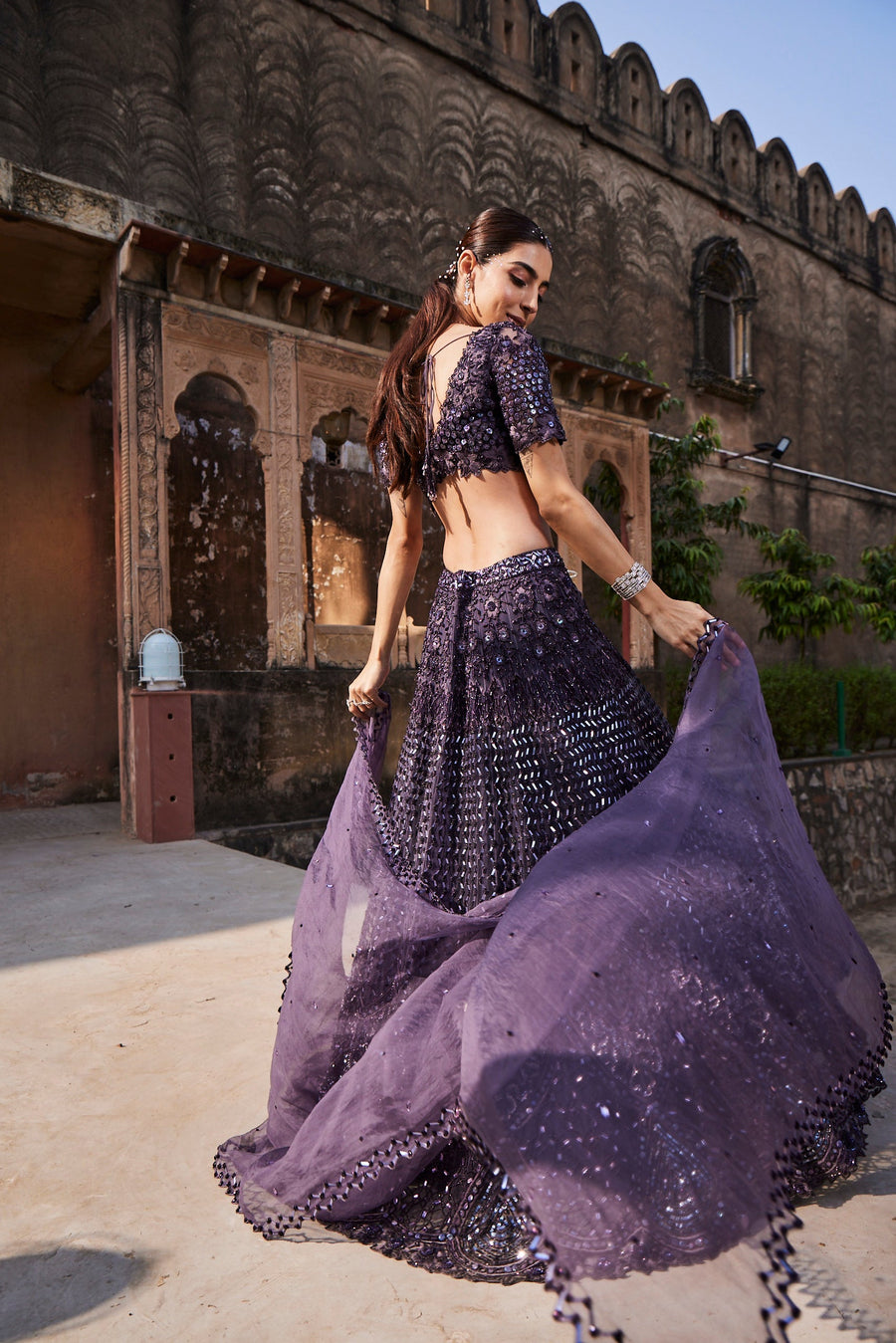 Amethyst Purple Lehenga Dupatta Set (RTS)