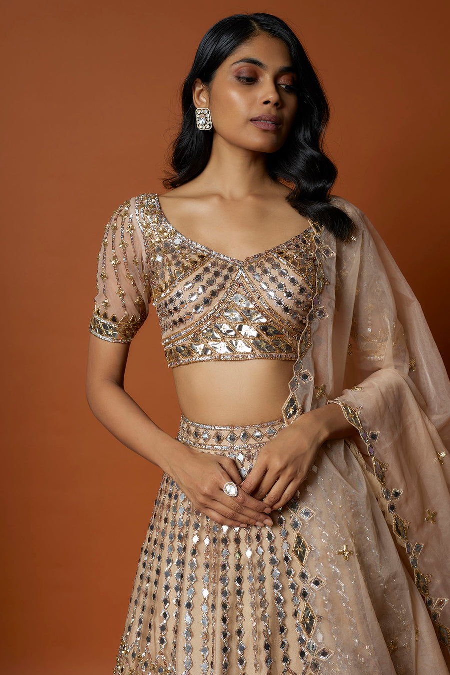 Gold Embroidered Lehenga Set