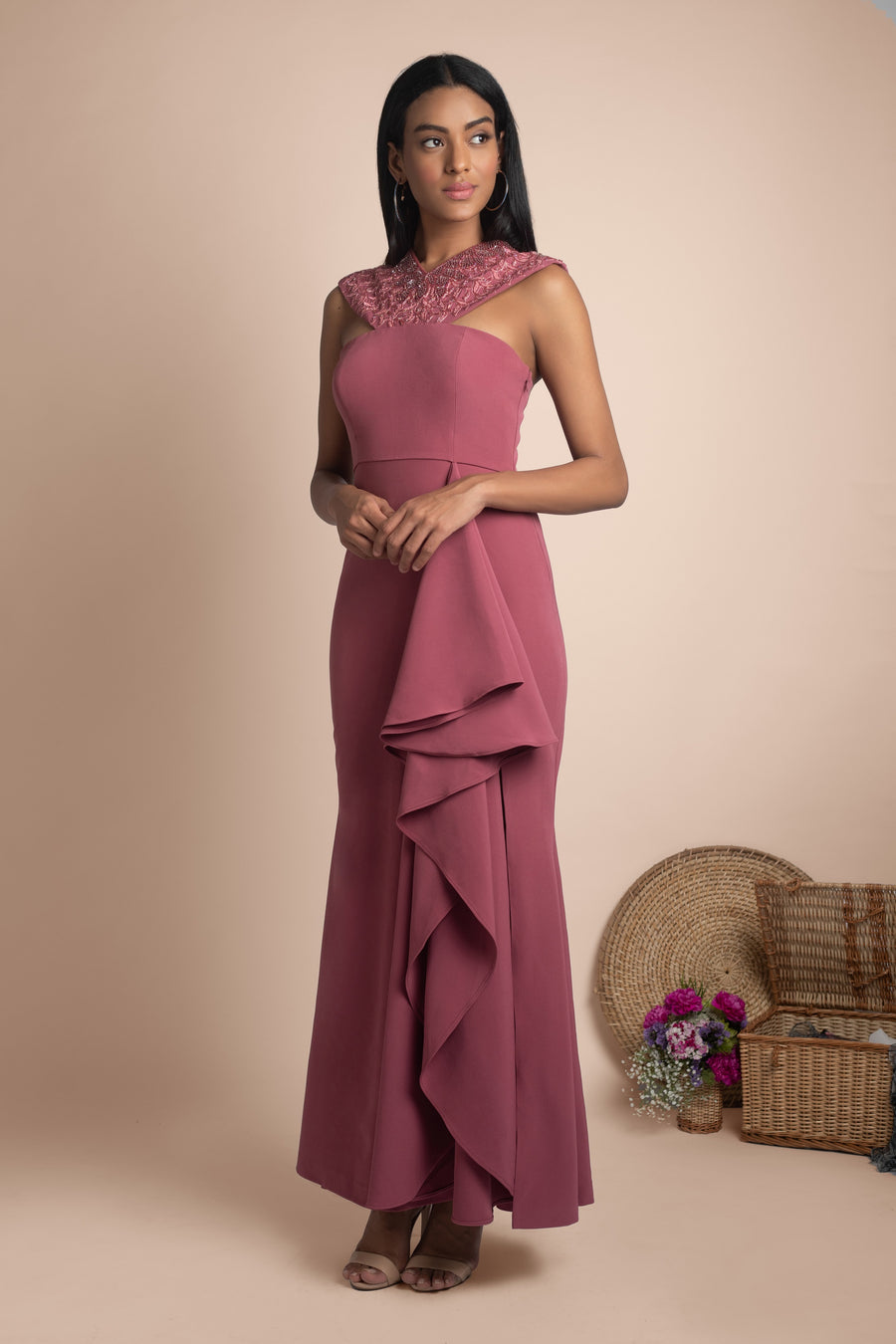 Mehak Murpana | Halter Neck Gown | Stylish formal and party wear.