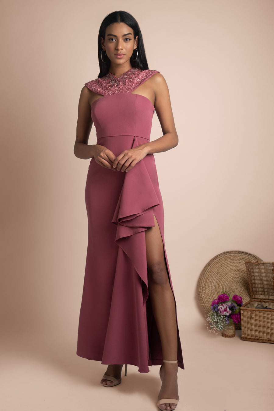 Mehak Murpana | Halter Neck Gown | Stylish formal and party wear.