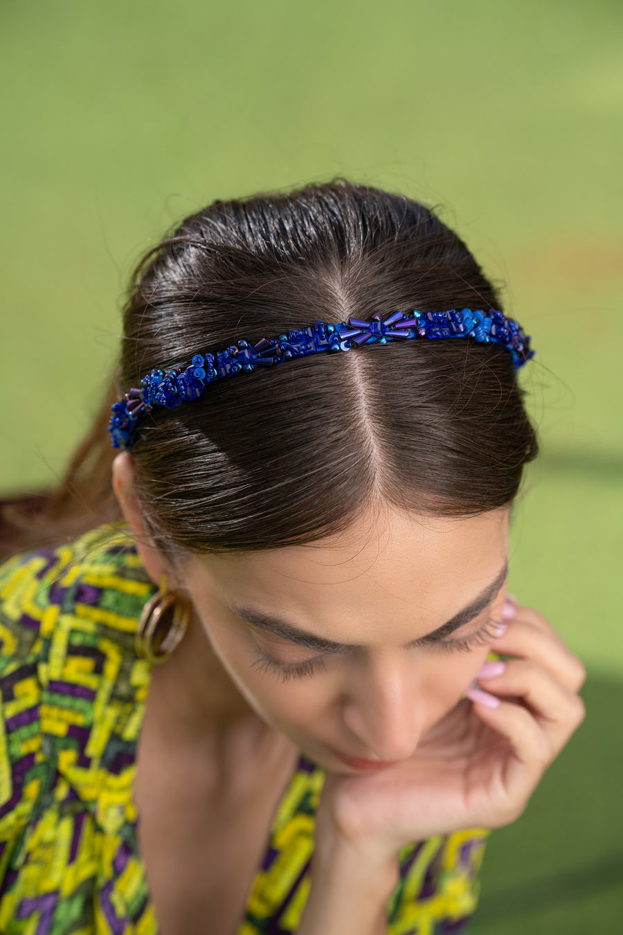 Blue Headband With Assorted 3D Embellishments