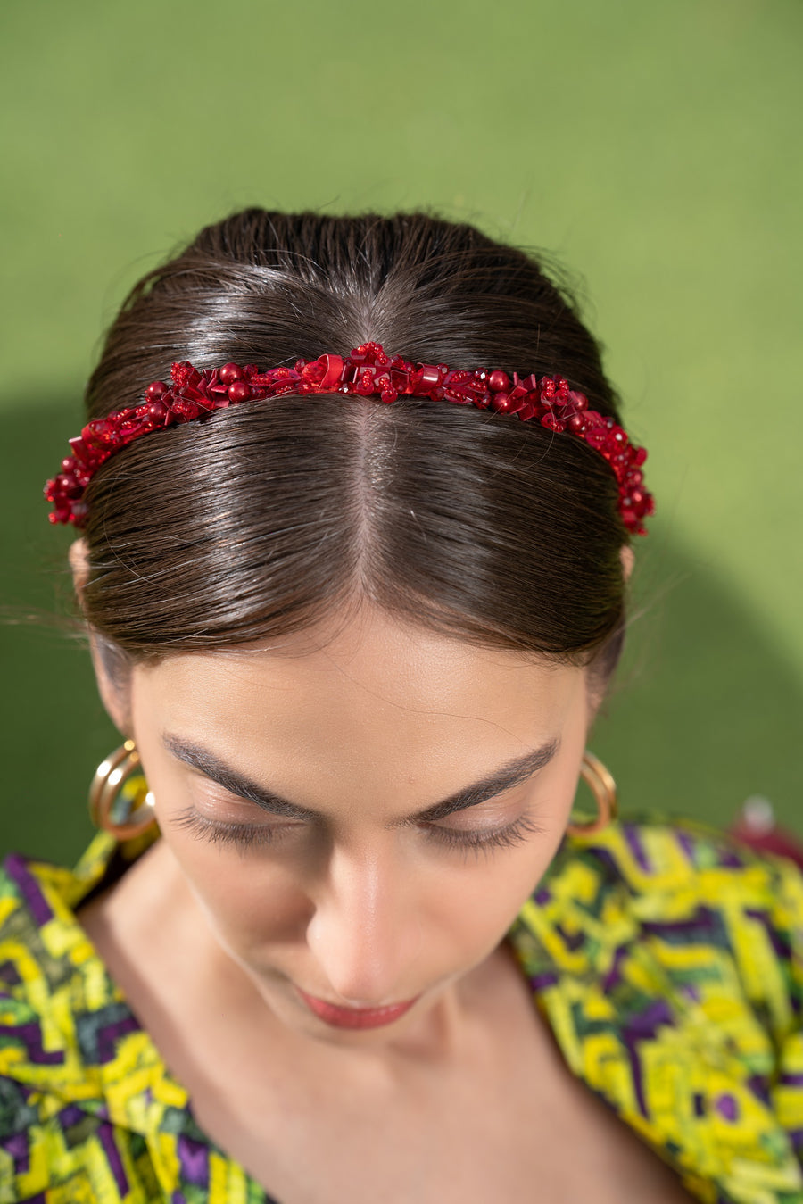 Red Headband With Assorted 3D Embellishments