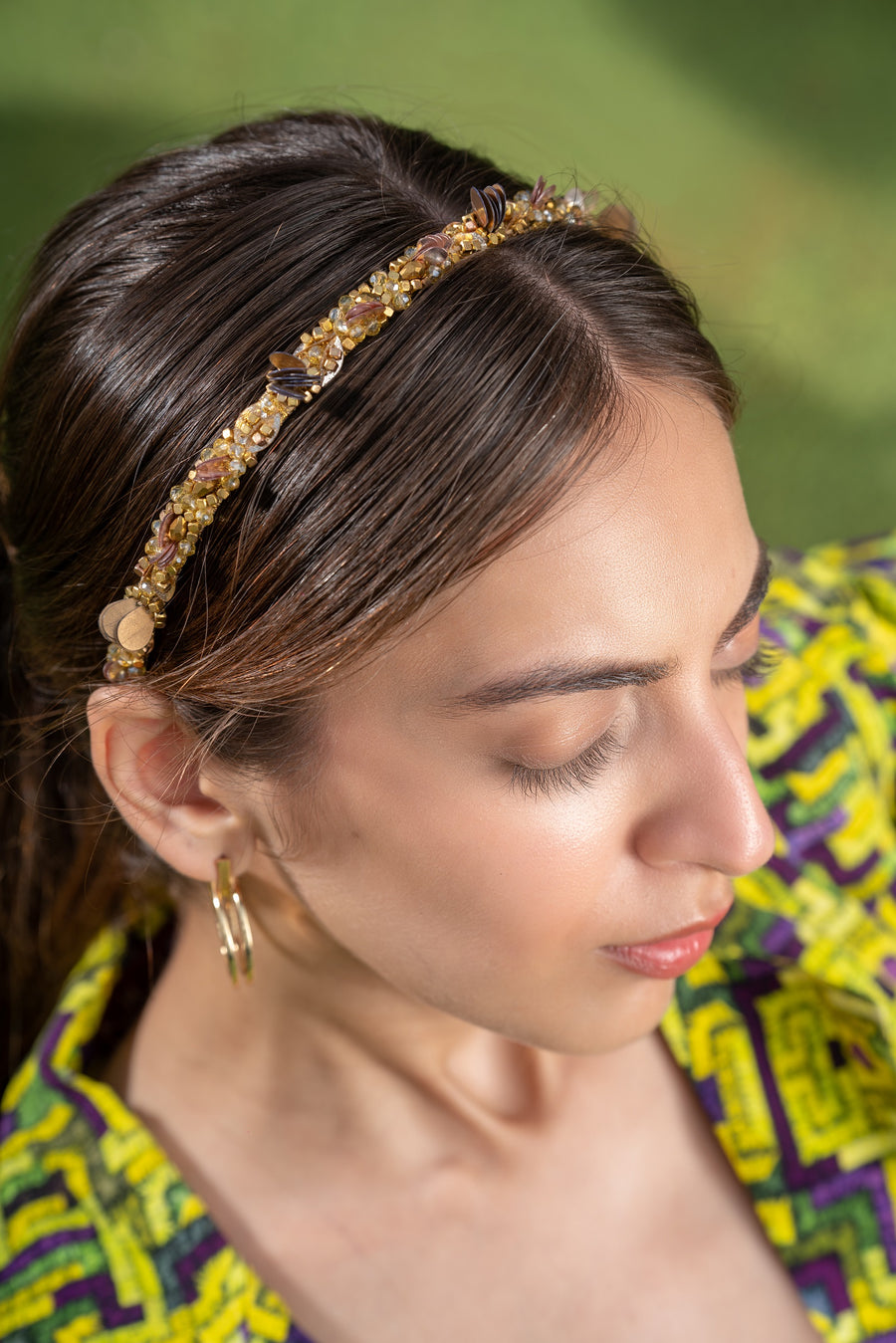 Gold Headband With Assorted 3D Embellishments