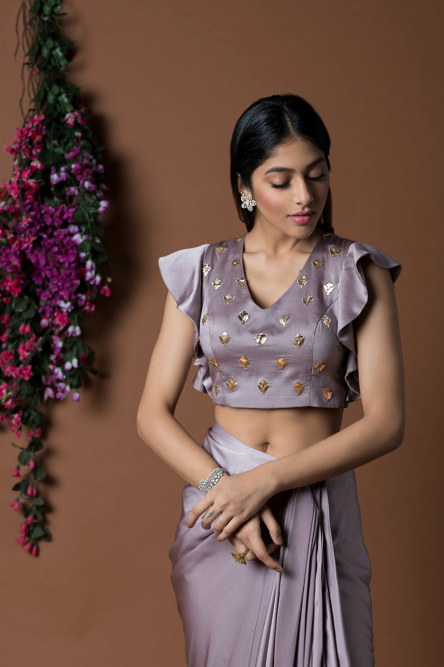 Draped Skirt & Crop Top | Indian Wedding Wear for sangeet & mehndi.