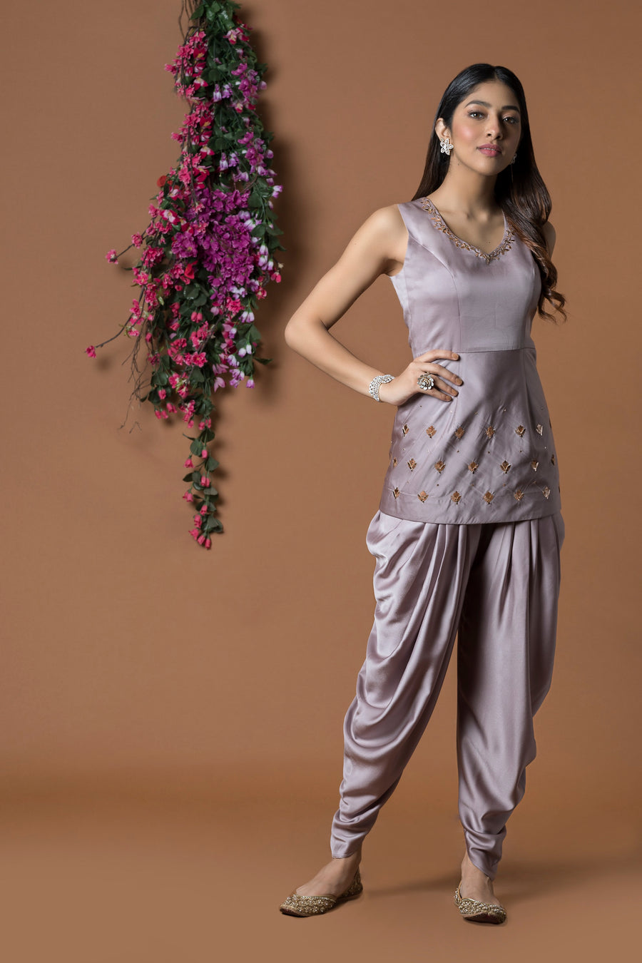 Women Striped Kurti With Dhoti Pants– Inddus.in