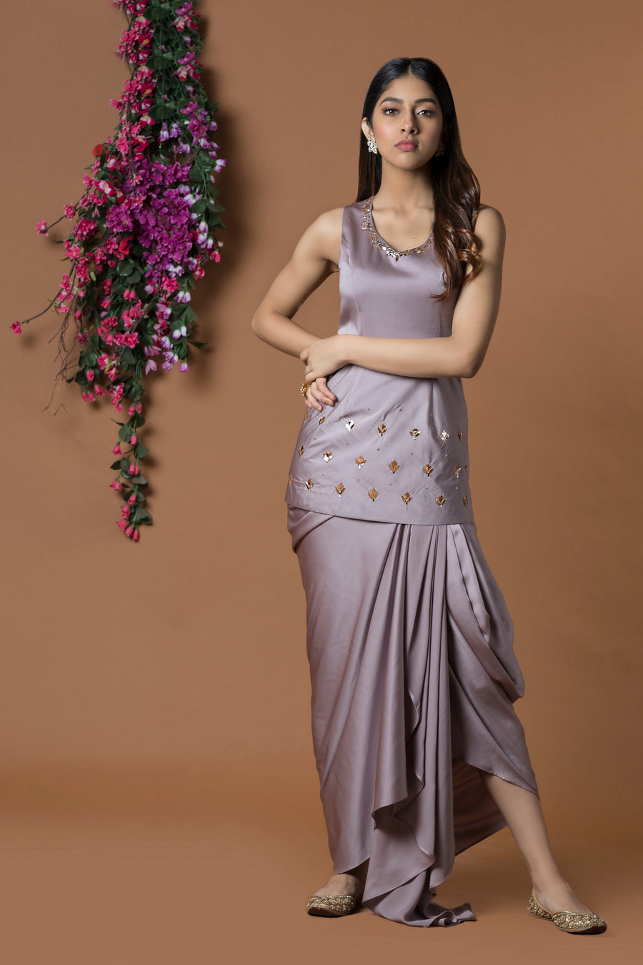 Dhoti Skirt & Short Kurta | Indian Wedding Wear for sangeet & mehndi.