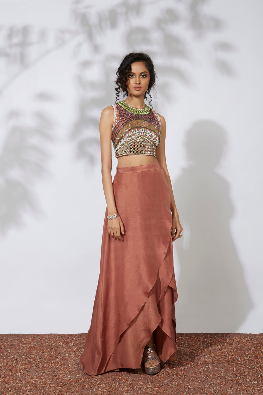 Mehak Murpana| Skirt & Crop Top | Indian Wedding Wear for sangeet and mehndi.