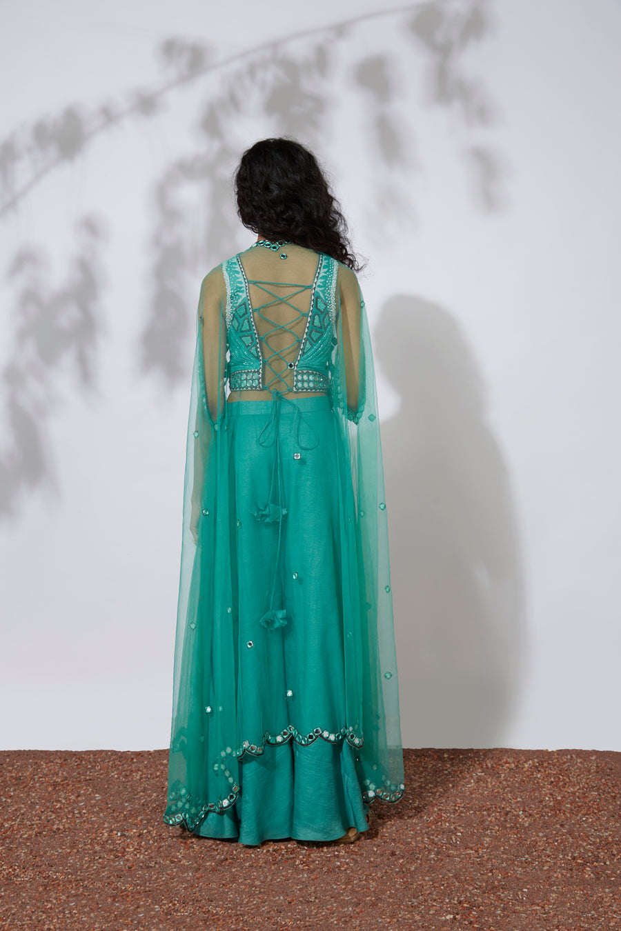 Mehak Murpana | Palazzo Pants, Choli & Cape | Indian Wedding Wear for sangeet & mehndi