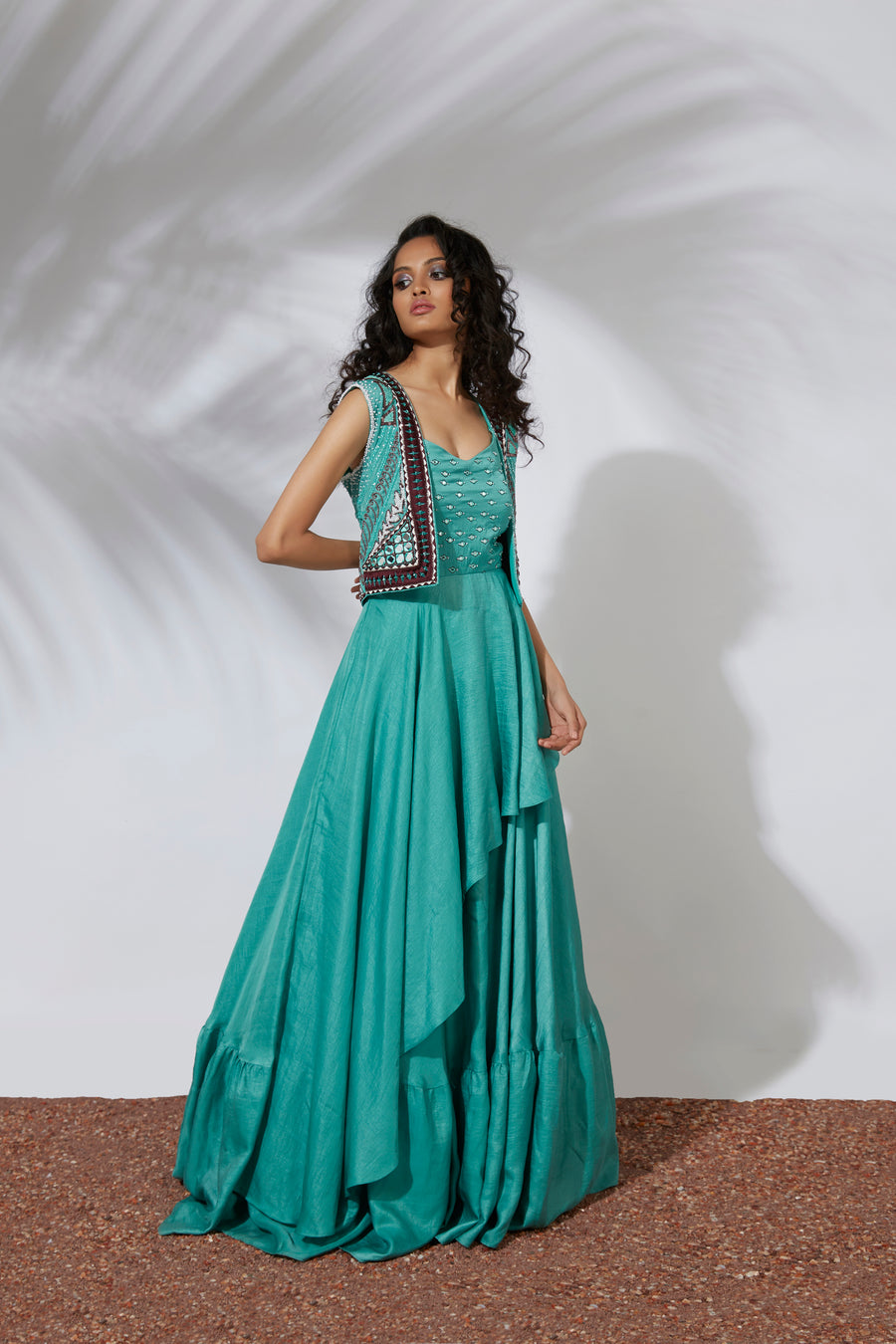 Mehak Murpana | Gown & Jacket | Indian Wedding Wear for sangeet & mehndi.